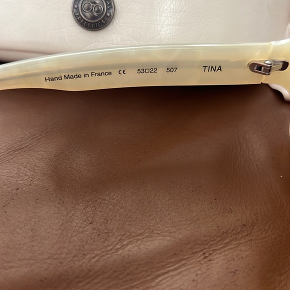 Morgenthal Frederics Square Pearl Tortoise Shell Sunglasses (Tina 53 22 507) NEW - Picture 3 of 5